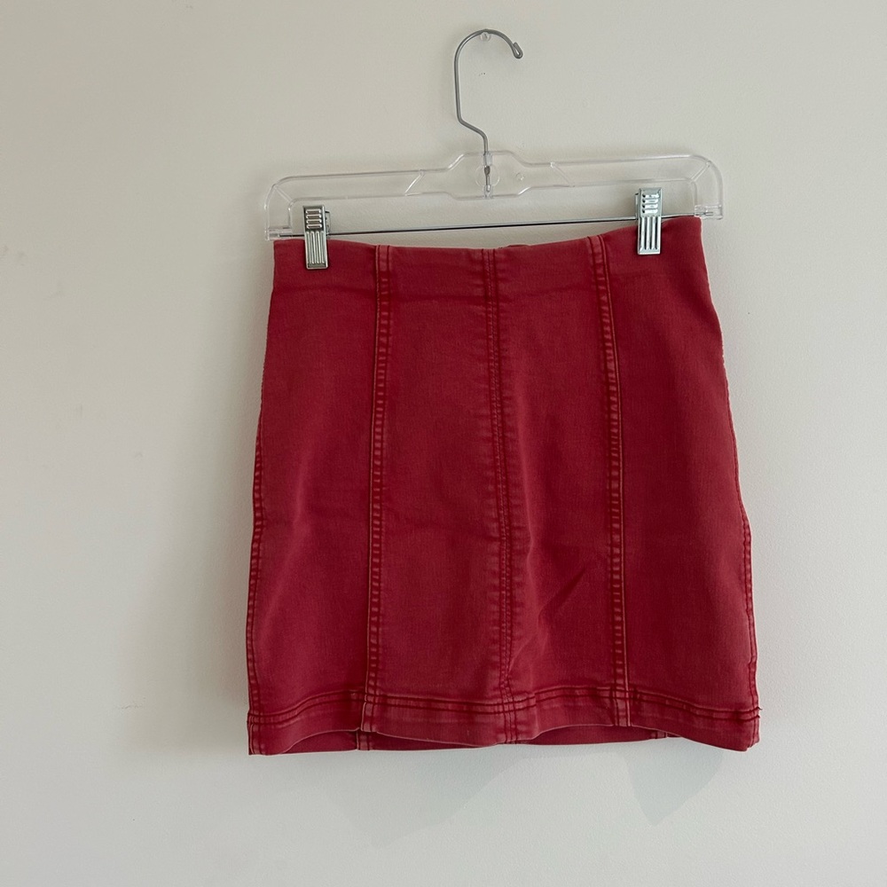 Free People Red Pencil Skirt